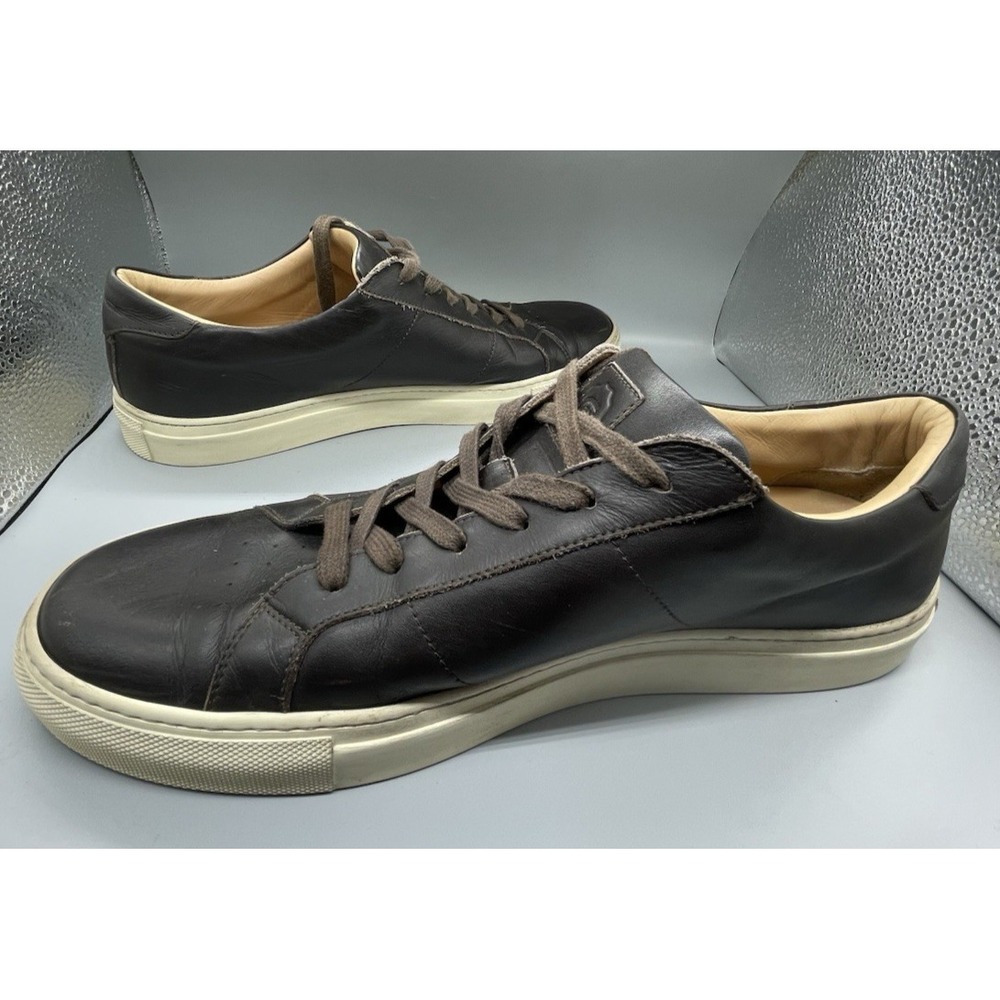 GREATS Brooklyn Sneakers Mens Size 11.5 Chocolate Brown Leather Made in Italy - Picture 8 of 13